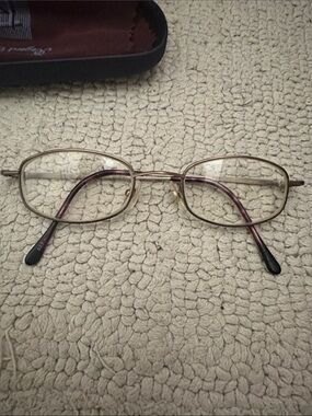 Silver Metal Round Eyeglasses Vintage